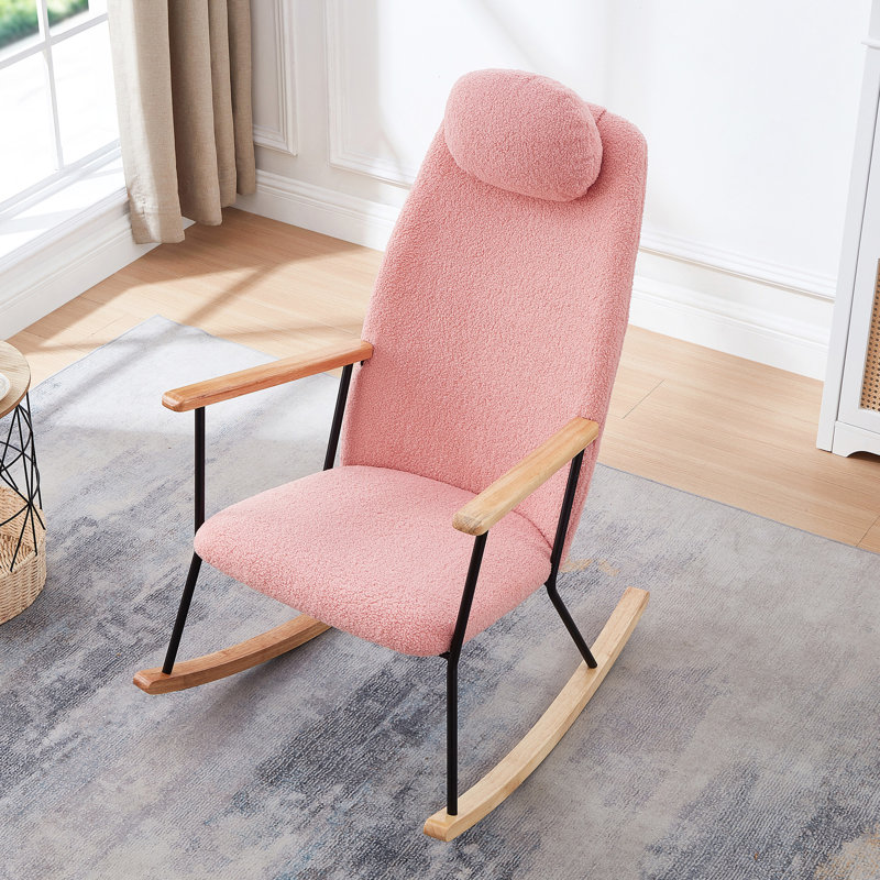 Chaise berçante réglable avec repose-tête, chaise berçante rembourrée avec dossier haut et chaises berçantes modernes Chaise d'appoint confortable pour chambre de bébé, chambre à coucher, salon