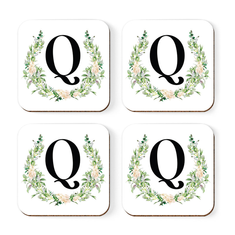 Verre à café sous-verre de jardin monogramme initiale B, Q