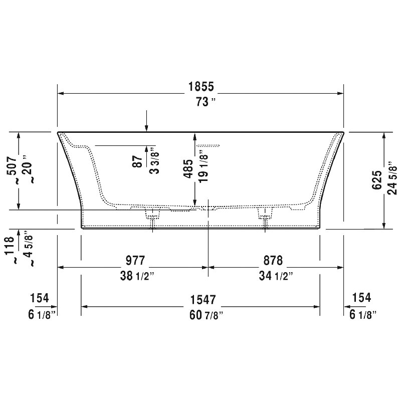 Cape Cod 73" x 35" Pedestal Soaking Bathtub