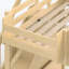 Lit mezzanine double en bois massif avec garde-robe intégrée, rangement et tablettes à côté, garde-corps pleine longueur et escalier, aucun sommier nécessaire, naturel-133491226-133491228