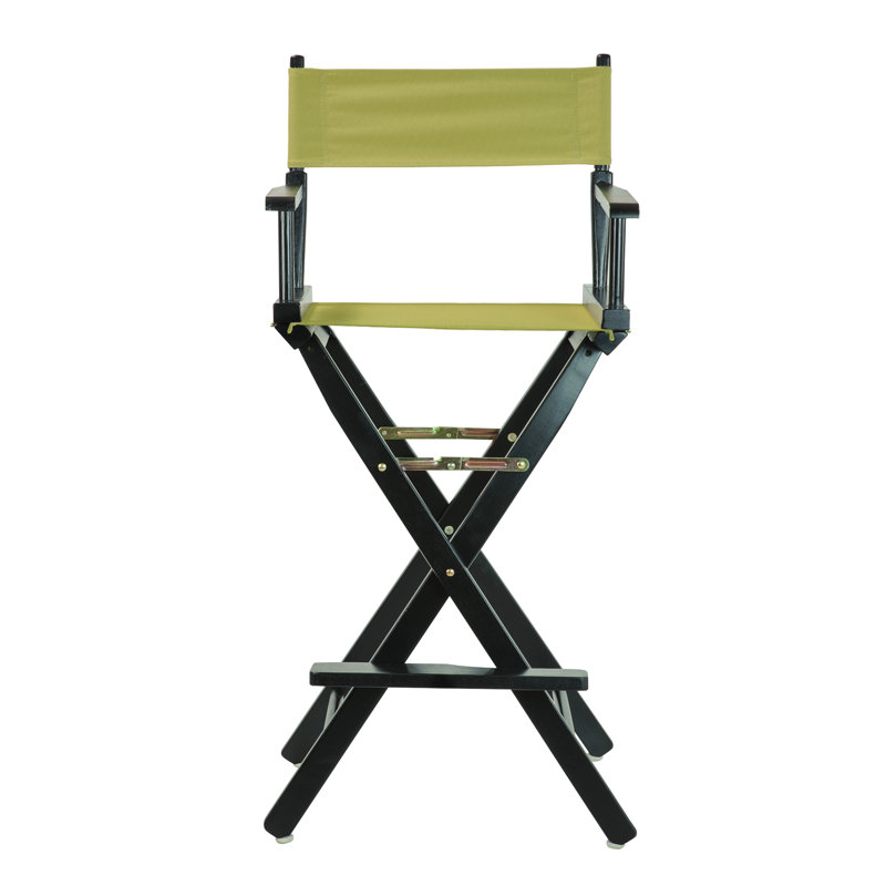 30" Folding Director Chair with Canvas, Black, Sage