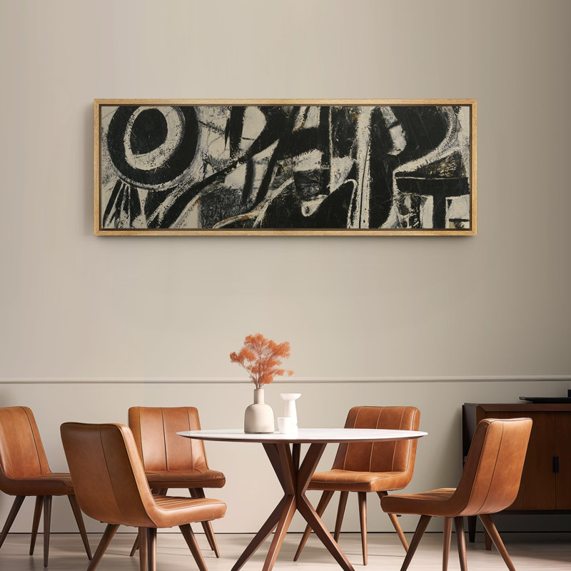 Motif de coups de pinceau abstraits grunge, H 20 po x l 60 po, Naturel