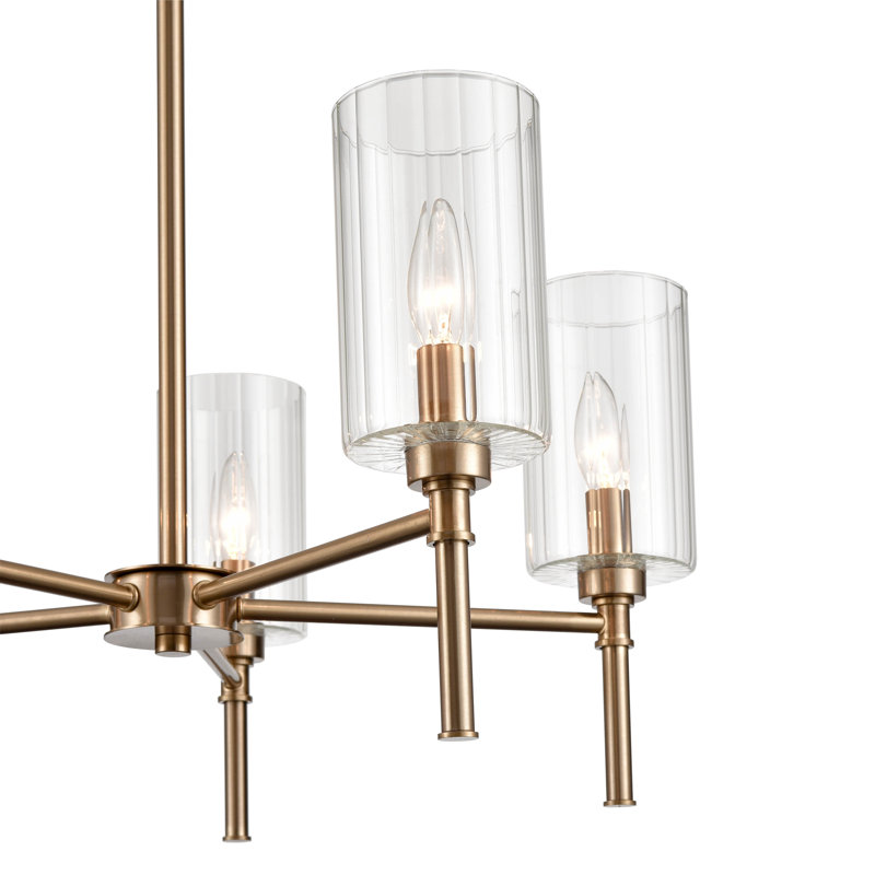 Lustre classique / traditionnel à 5 lumières , Or moderne