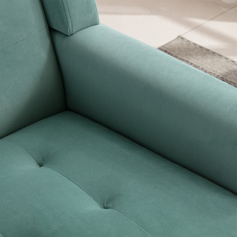 Fauteuil d'appoint Bolanle, Velours vert menthe