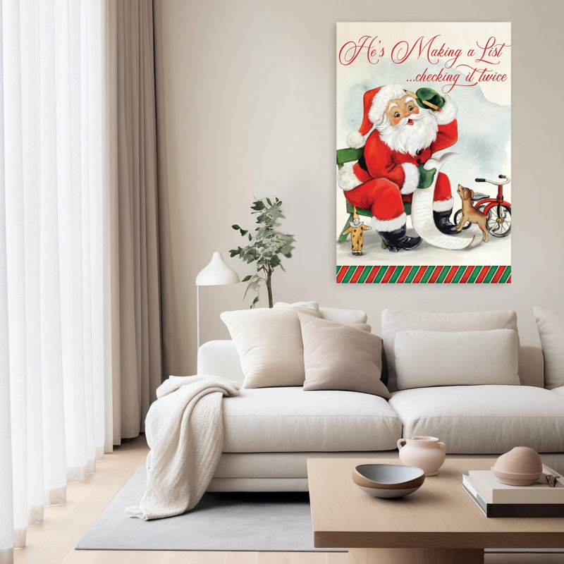 Santa's List, art contemporain, H 60 po x l 40 po
