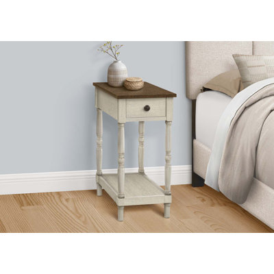 Table d'appoint, table de bout à 2 niveaux, table de bout, table de chevet, chambre à coucher, étroite, lampe, tiroir de rangement
