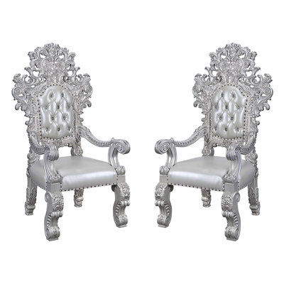 Fauteuil capitonné gris