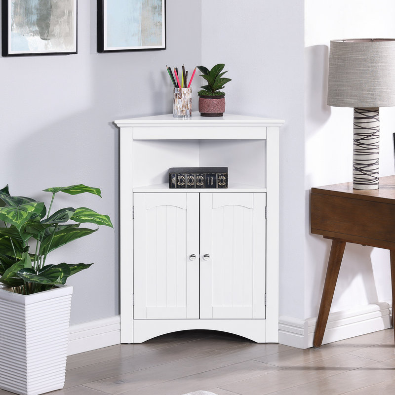 Dencie sideboard cabinet,corner cabinet,Bathroom Floor Corner Cabinet with Doors and Shelves