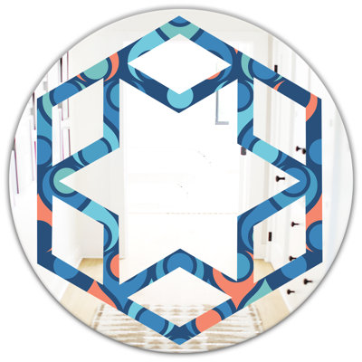 Miroir mural hexagonal star abstract gouttes x