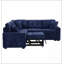 Canapé-lit escamotable en forme de L 82,6 po avec roulettes, ports USB, prises de courant, bleu marine