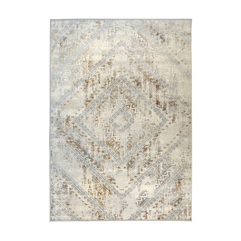 ABSTRACT SQUARE OCHRE 120/170cm, Rectangle 120 x 170 cm