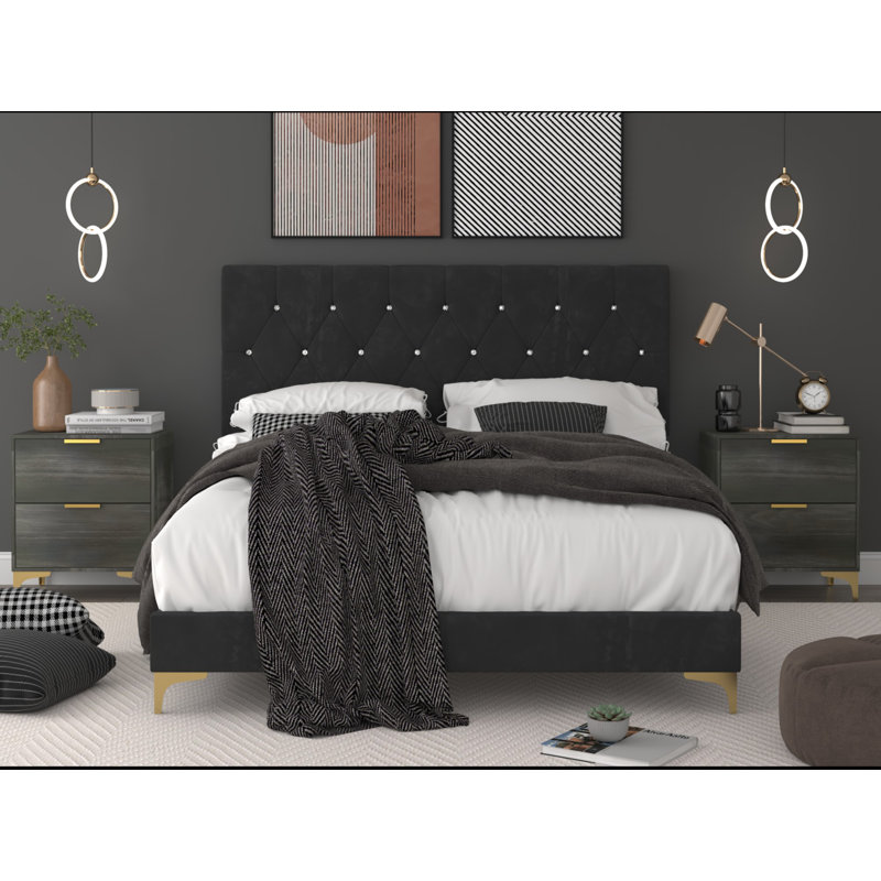 Ensemble de chambre à coucher standard 3 pièces Ossabaw, Très grand, Noir/gris