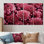 «Pink Chrysanthemums Gardens Collage II - Chrysanthemums», art mural sur toile 4 pièces