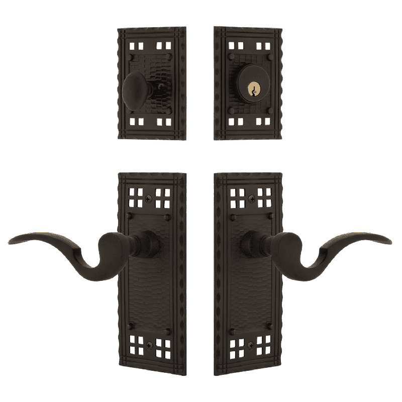 Nostalgic Warehouse Craftsman Entry Set with Manor Lever, Oil-Rubbed Bronze, 2.75