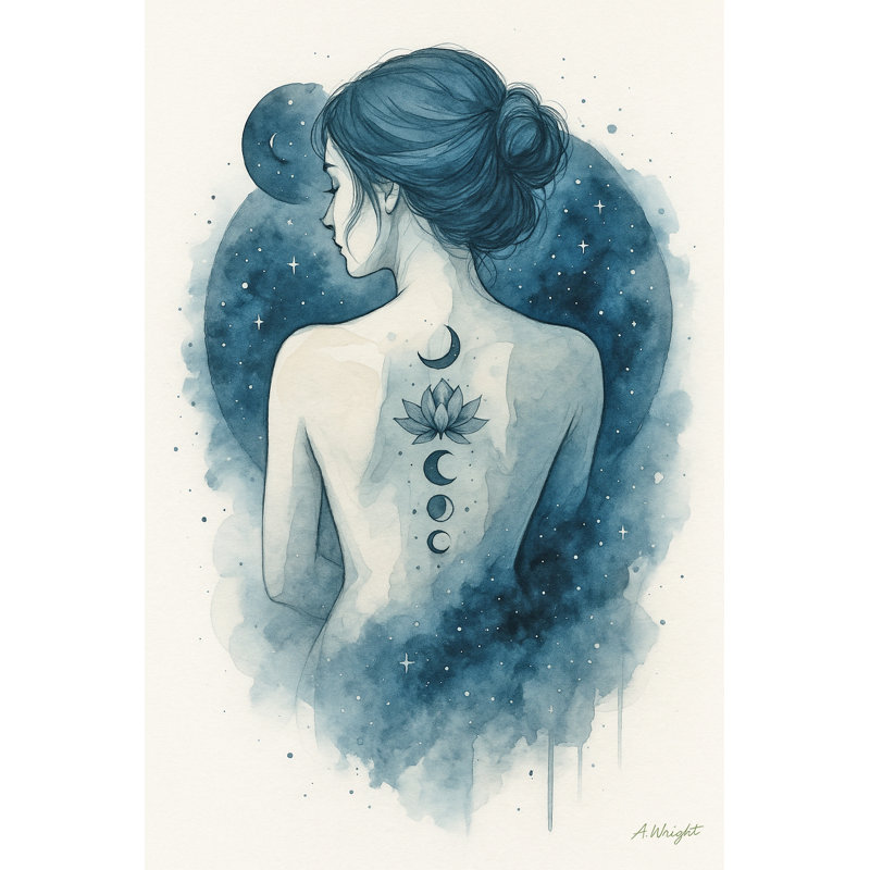 Art céleste sur toile, "Lune céleste", H 24 po x l 16 po