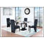 STACEY ZEBRA WHITE/BLACK DINING TABLE, Faux Marble Finish, Durable and Stylish for Modern Dining Spaces-239235603