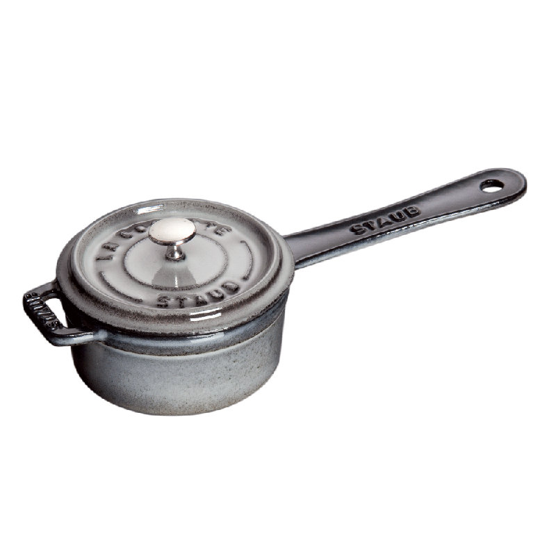Staub Cast Iron 0.26-qt Mini Saucepan, Graphite Gray