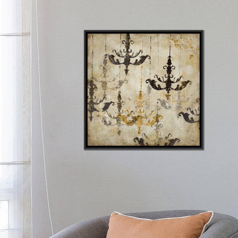 « raffiné ii », reproduction d’impression sur toile, H 18 po x l 18 po x P 1,5 po, Toile avec cadre noir, Pas de tapis