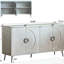 Buffet de rangement champagne à 4 portes avec tablettes réglables-15541677