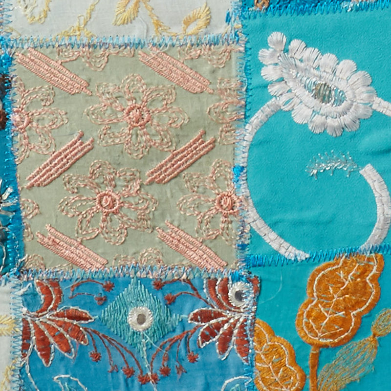 Jatia Hand Crafted Rectangular Cotton and Poly Recyled Sari Table Runner
