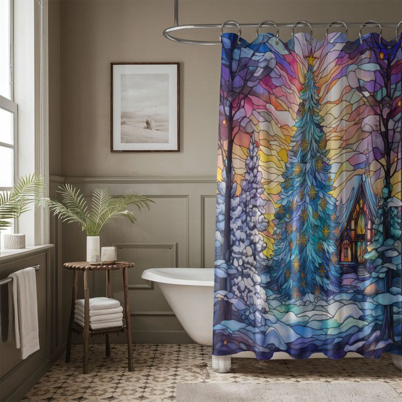 Rideau de douche standard 1 pièce, H 74 po x l 71 po
