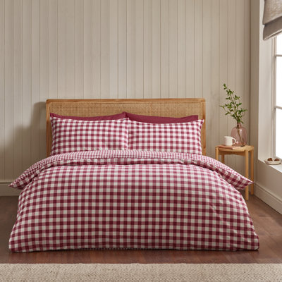 Brushed Gingham Check Reversible Duvet Cover Set