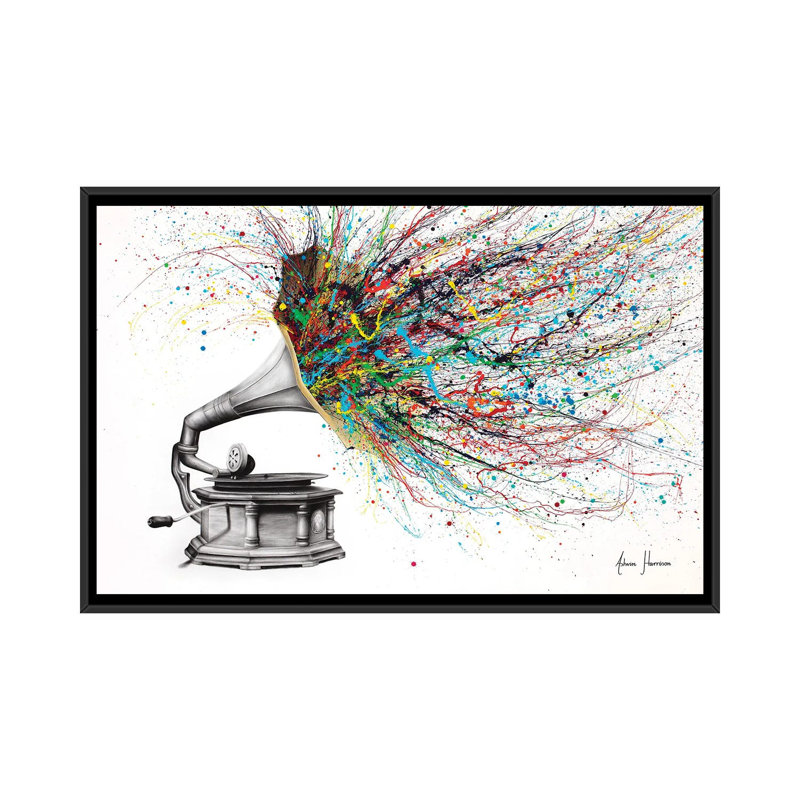 «Radical Rhapsody» par Ashvin Harrison, reproduction, H 32 po x l 48 po x P 1,5 po, Toile avec cadre flottant noir, Non
