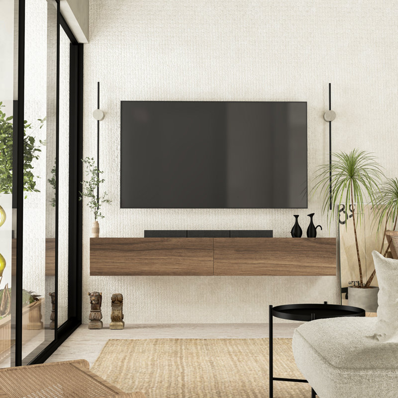Meuble télé modulaire flottant, Noyer
