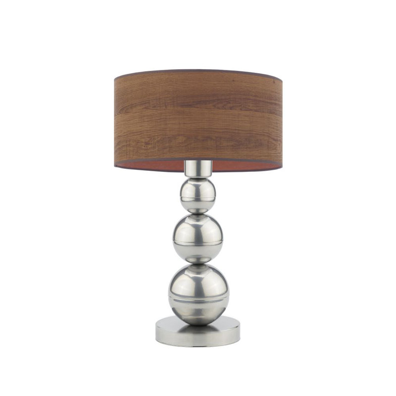 Monti Metal Table Lamp, Dark Brown, Silver