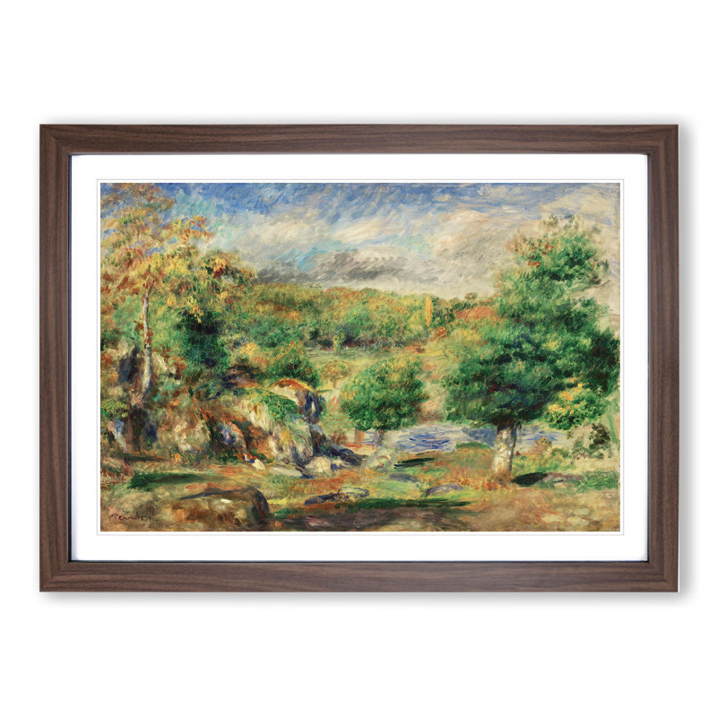 Chestnut Trees by Pierre-Auguste Renoir - Picture Frame Painting, Walnut Framed, 65cm H x 90cm W x 2cm D