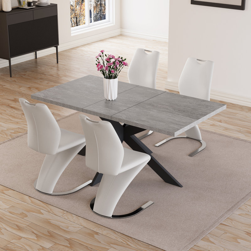 Ensemble de salle à manger Modern Kitchen, table de salle à manger extensible avec chaises, H 30 po x L 51 po x l 33,4 po