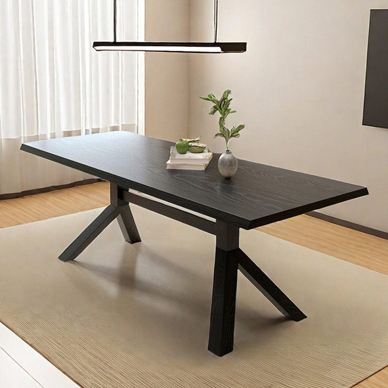 Table de salle à manger simple et moderne en bois massif, L 35,43 po x L 86,61 po