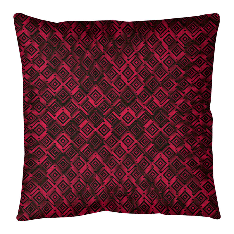 Coussin de sol Katelyn Elizabeth, 36 po x 36 po, Noir / Rouge