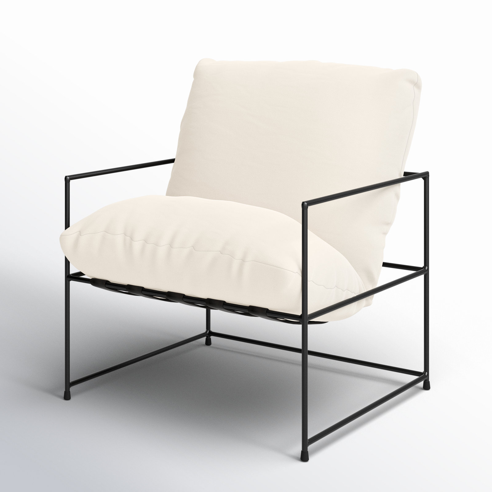 Danita Upholstered Armchair, Washed White Performance Canvas
