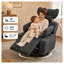 Fauteuil inclinable à bascule pivotant en chenille gris foncé avec coussin de cou amovible