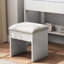 Bureau de coiffeuse avec miroir Fashion, lumières réglables, support pour sèche-cheveux et chaise, rangement à 3 tiroirs, blanc