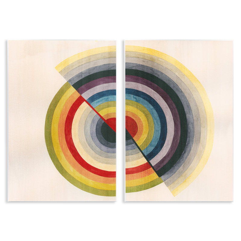 «Fading Round Split Circles», art mural par Grace Popp, H 19 po x l 13 po