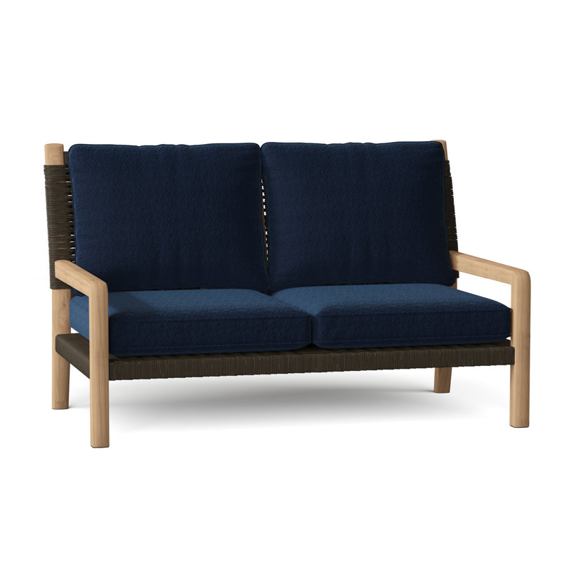Hudson Outdoor 2 - Seat Loveseat, Hudson Charcoal Lace, Perigold Play Navy