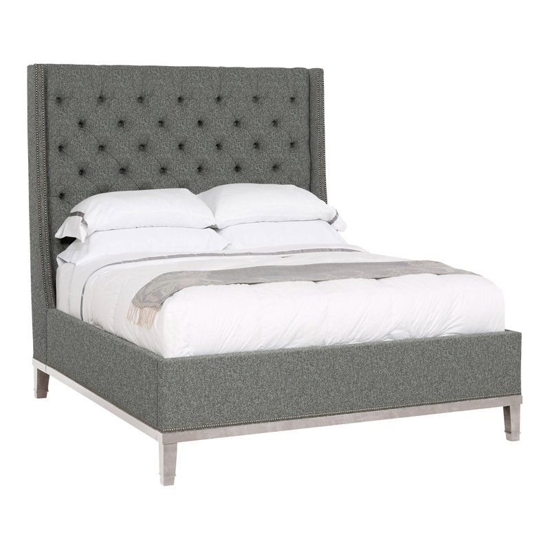 Michael Weiss Queen Upholstered Panel Bed, Dove Gray, Ian Pewter, Yes