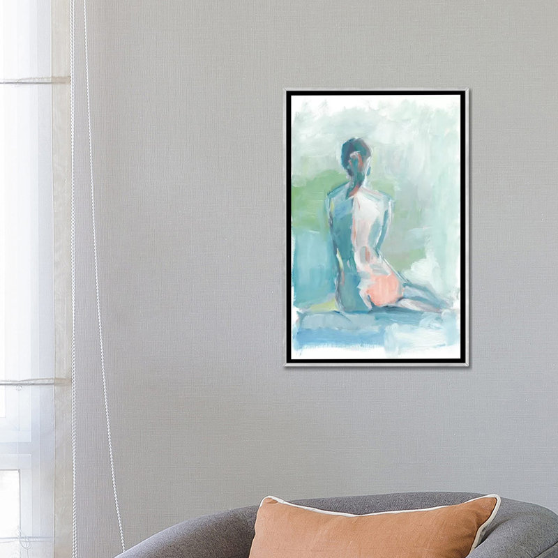 Modern figure Study I par Ethan Harper - reproduction d'art, Toile avec cadre argenté, H 26 po x l 18 po x 1,5 po