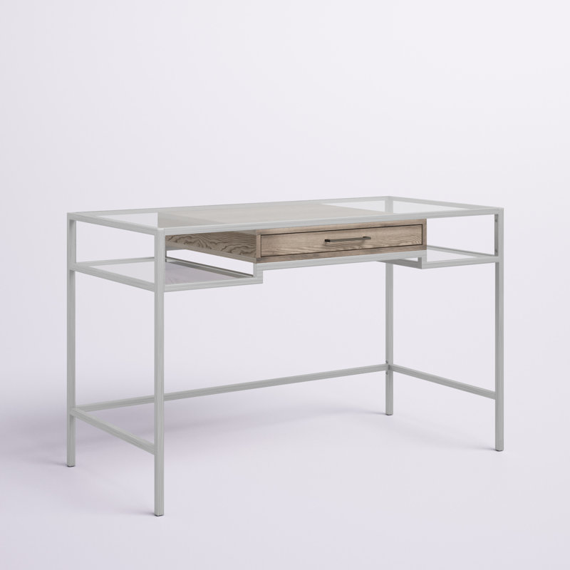 Bureau d'écriture avec plateau en verre Silve 48 po Adela