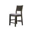 Chaises de salle à manger modernes en bois massif gris, rembourrées, hauteur du comptoir, avec dossier à panneaux (lot de 2) pour des repas décontractés - Pièce