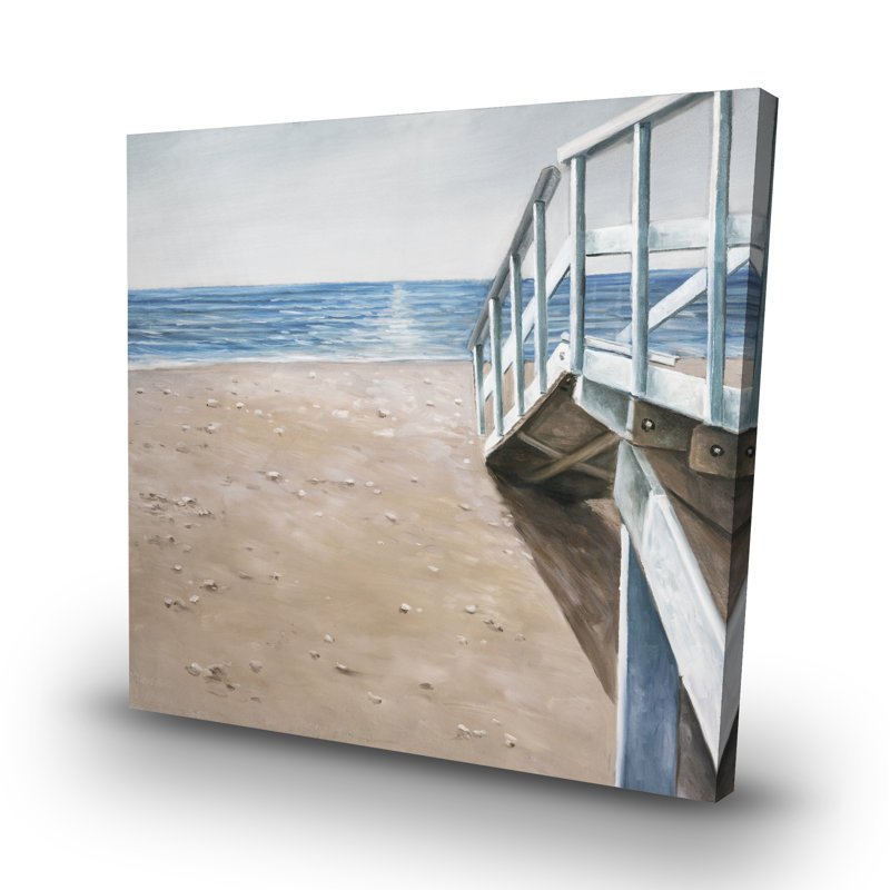 Soft seaside landscape - 32"x32" art on canvas