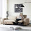 Causeuse-coussin modulaire en cuir véritable blanc crème