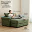 Fauteuil d'appoint ergonomique 54,3 po surdimensionné en velours côtelé avec repose-pieds, accoudoirs extra-larges et coussins décoratifs-762802108