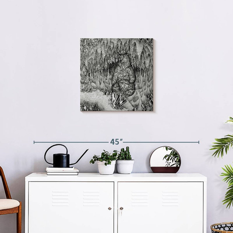 Brampt Cave Of The Bear King, 20" H x 20" W