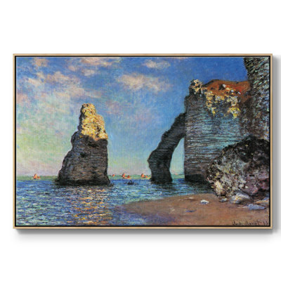 «The Rocky Cliff of Étretat» par Claude Monet, reproduction sur toile flottante