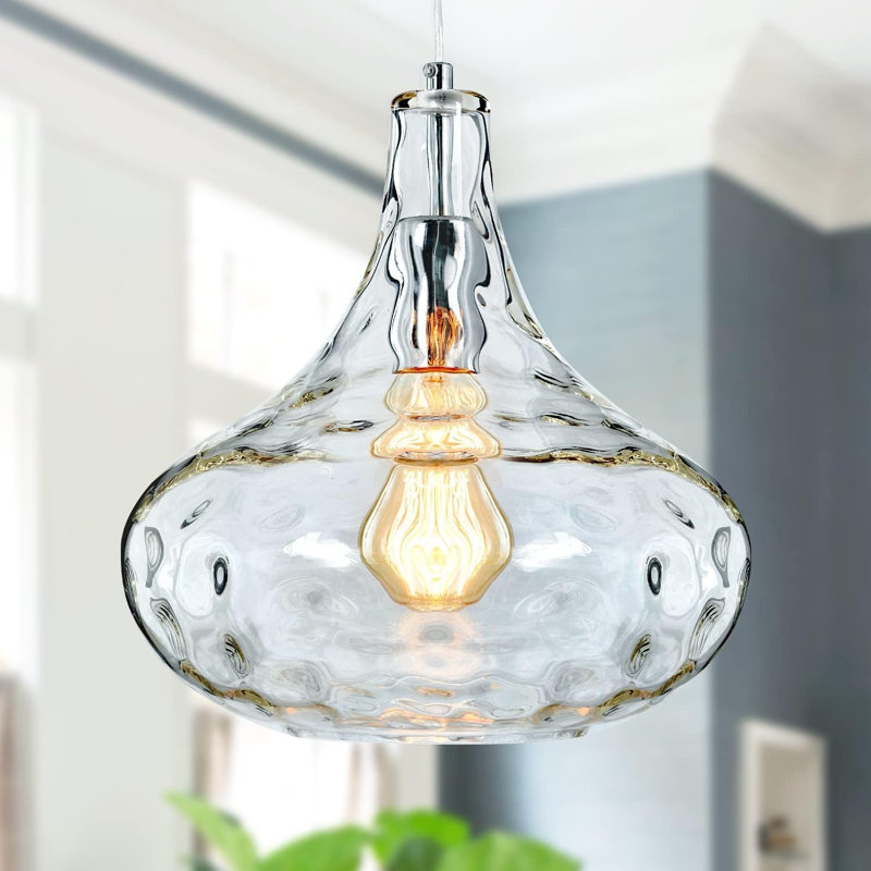 Hammered Glass Pendant Light