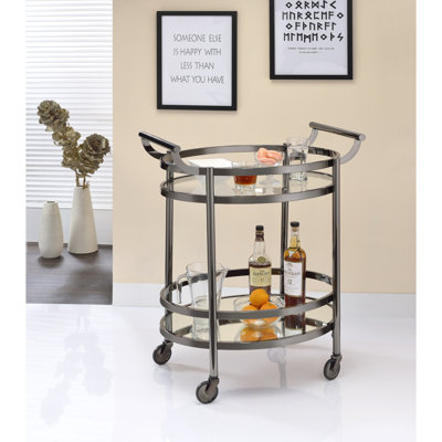 Chariot de service en verre transparent Lakelyn
