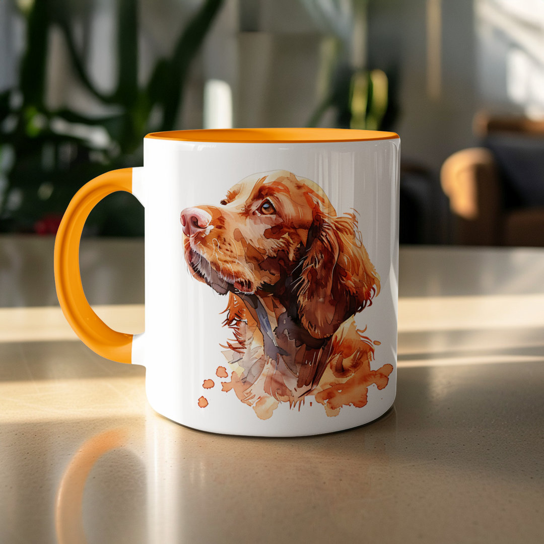 Watercolor Basset Hound Design 11oz Coffee Mug